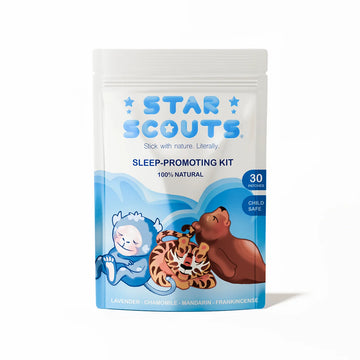 Star Scouts Bedtime Routine Stickers for Kids & Adults | Natural Scented Essential Oils | Fun Reward Stickers with 30-Day Chart